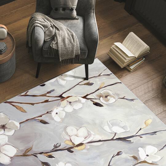 Empire Art Direct 5ft. x 7.5ft. Blossoming Up II B Washable Flowers Area Rug